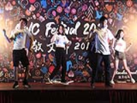 College students having a dance performance on stage